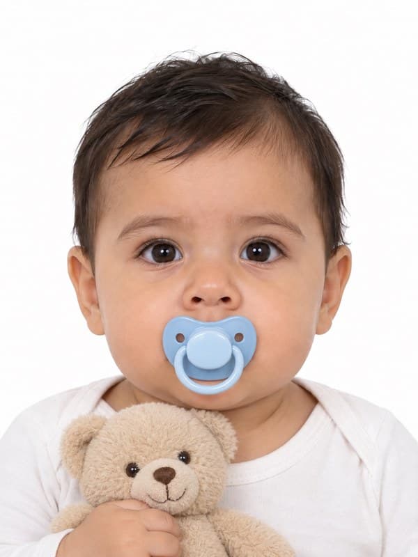 Chupete o juguete en la foto