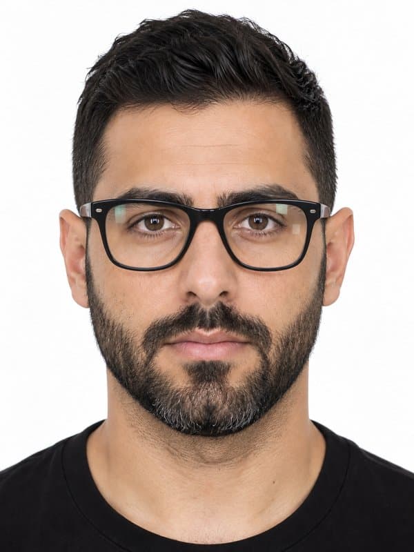 Con gafas o reflejos